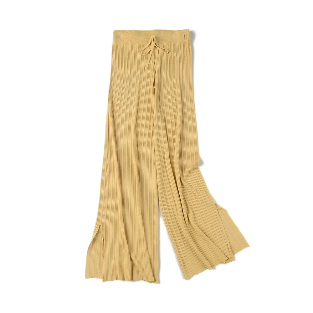 HLBCBG новые трикотажные брюки плиссированные крутые широкие женские летние