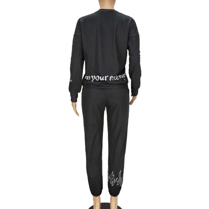 

YICIYA Spring Graffiti Red Women Tracksuit 2 Piece Set Long Sleeve Top And Sweatpants Outfits For Women Clothes Matching Sets