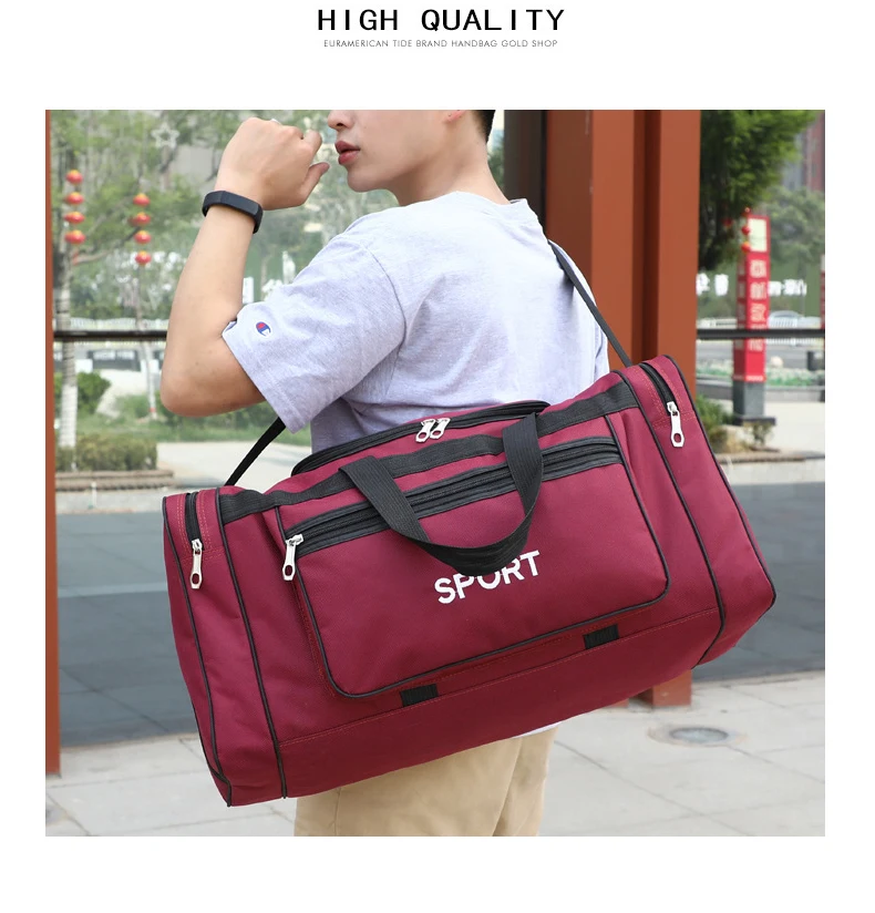 Waterproof Men Sport Travel Bag Women GYM Bags New Red Yoga Fitness Bag Unisex Handbag Large Capacity Nylon Duffle Bag XA165K