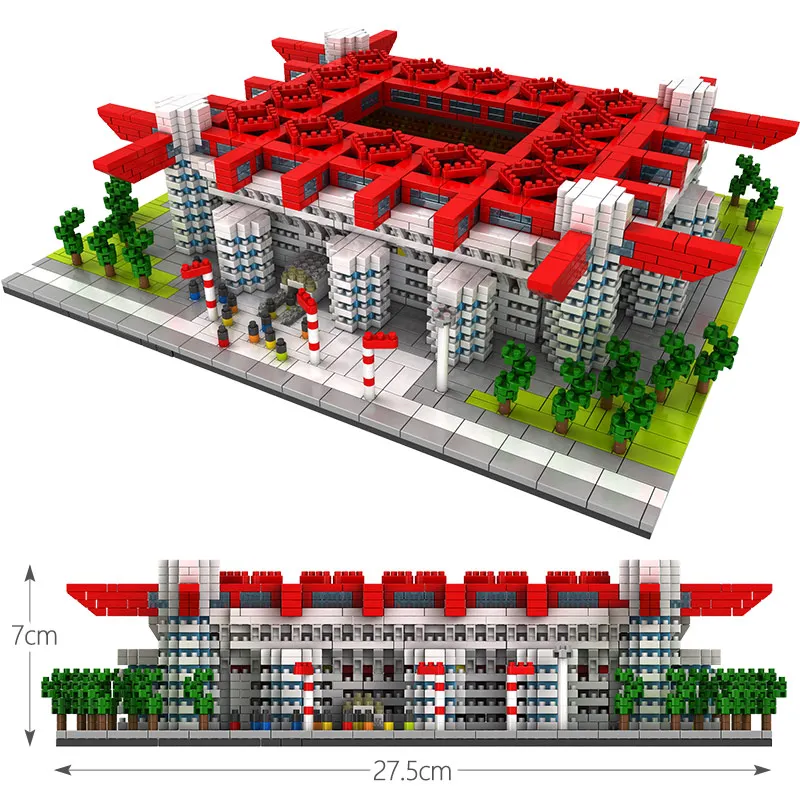 no original box (C) HO TFamous architecture Футбол на траве Camp Nou Signal Lduna Park Мини Строительные блоки алмазные блоки игрушки для детей - Цвет: no original box (C)
