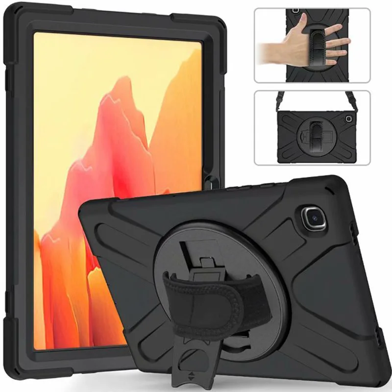 

360 Degree Rotatable with Kickstand For samsung Galaxy Tab A7 T500 T505 10.4 2020 Tablet Case Hand Strap Shoulder Strap