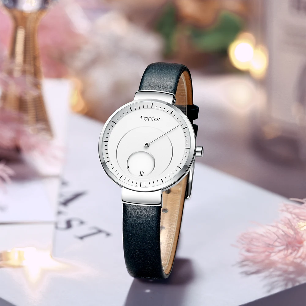 Fantor женские часы люксовый бренд циферблат кожа montre femme женские наручные часы водонепроницаемые relogio feminino