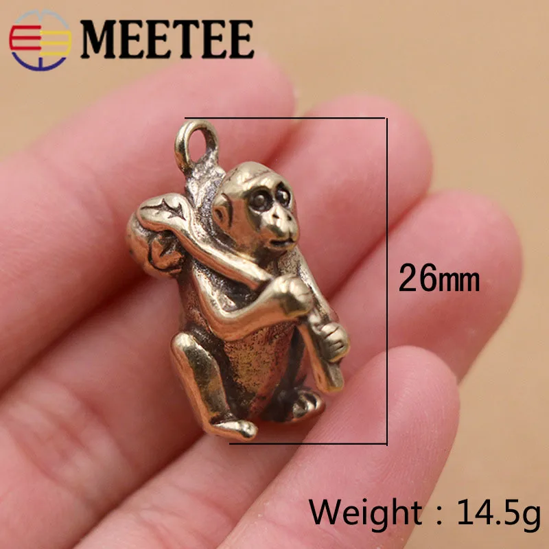Meetee 1 шт./2 шт. Чистая медь обезьяна кулон крючок латунный брелок пряжки DIY Ручное