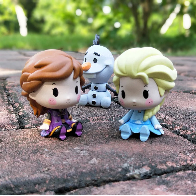 

Frozen Elsa Anna Olaf Blind Box Q Version Decoration Doll Animation Peripheral Car Action Figure Model Toy