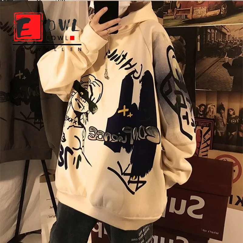 

Oversized Womens Hoodie Couple Pullover Hoodies Hoodie Sweater Printed Anime Hoodie Street Hip Hop Clothing Top Large Size 2021