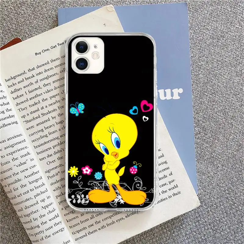 

Cartoon cute Tweety Bird Piolin Phone Case for iPhone 8 7 6 6S Plus X 5S SE 2020 XR 11 pro XS MAX 12 12Mini