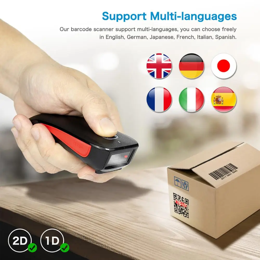 NETUM C990 Bluetooth 2D сканер штрих кода карман Беспроводной QR считывания данных матрица