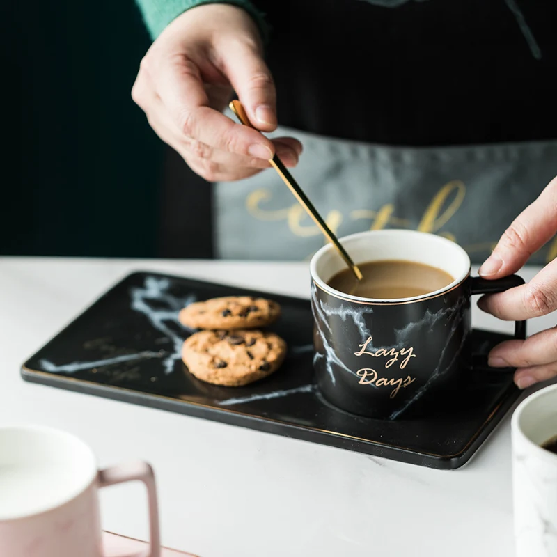 Мрамор Кофе Кружки Костяной фарфор керамическая кружка чашка соевое молоко