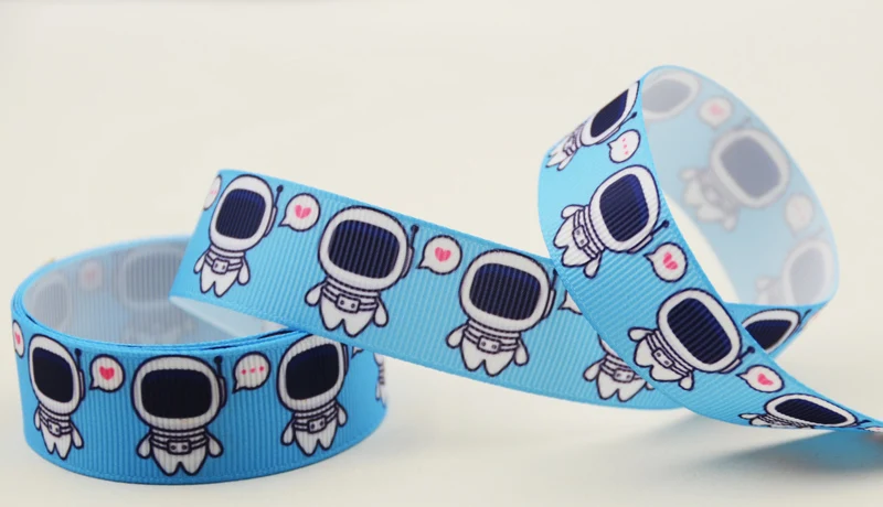 

22mm 25mm 38mm 75mm Spaceman cartoon printed Grosgrain Ribbon party decoration 10 Yards X-04444
