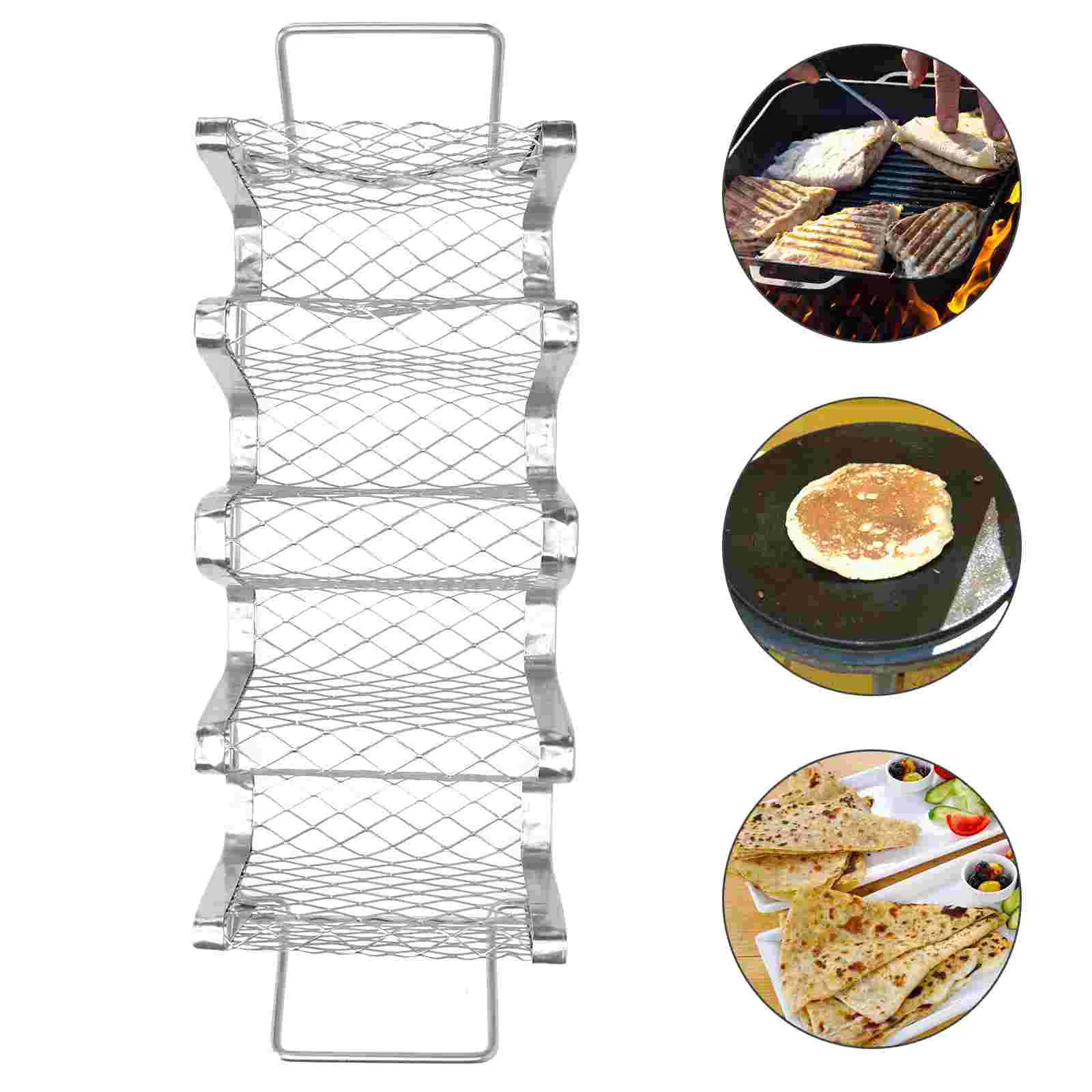 

1Pc Practical Taco Stand Mexican Pancake Holder Tortilla Roll Rack Silver