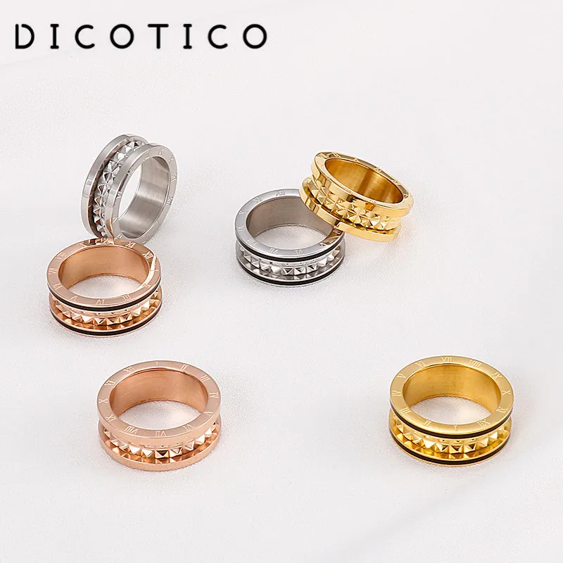 Женские кольца из нержавеющей стали с цирконом