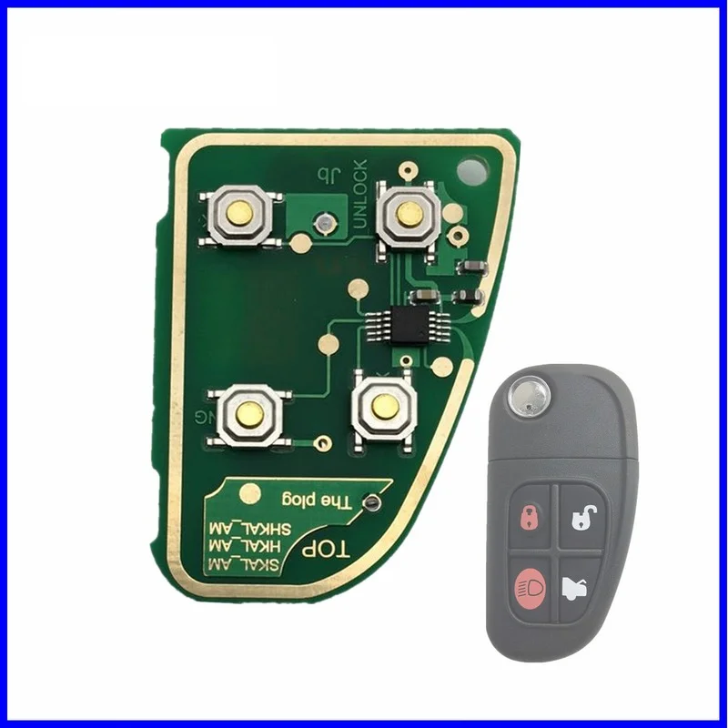 

4 Buttons Flip Folding 433mhz 4D60 Chip Remote Control Car Key Fob Replacement For Jaguar X-Type S-Type XJ XK Type circuit board