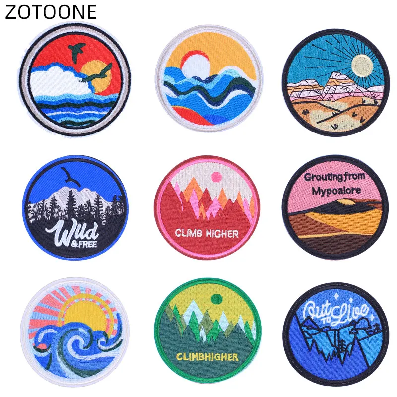 ZOTOONE гладить на круглая нашивка для oдeждa джинсoвыe знак пришиван одежде вышитые