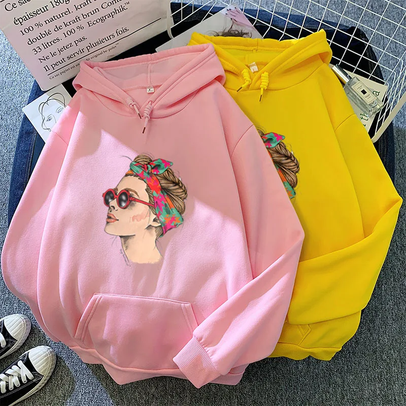 Fashion Printed Hoodies for Women Streetwear Hooded Autumn and Winter Sweatshirt Clothes Oversized Sweetshirt Hoodie