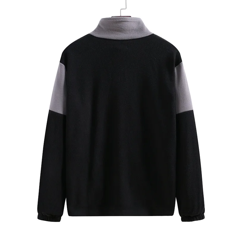 

Large Size Men's Hoodies Cotton Color Matching Long Sleeve Lapel Pocket Decoration Casual Fashion Male Coat