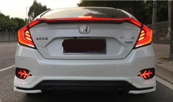 Светодиодный задний фонарь подходит для Honda Civic 10th 2016 2017 2018 красные дымчатые лампы