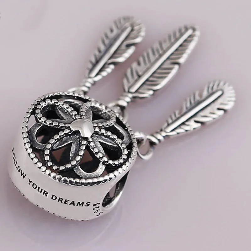 

2020 New 925 Sterling Silver Bead Silver Dream Catcher Beads Fit Pandora Women Bracelet & Necklace Diy Jewelry
