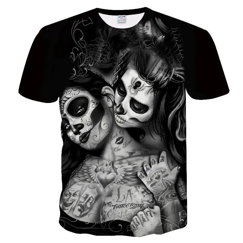 

New Casual Skull Poker Printed 3d T -Shirt Men Short Sleeve Tee Shirt Homme Black Design Tee Tops Male Summer Tops Drop Ship