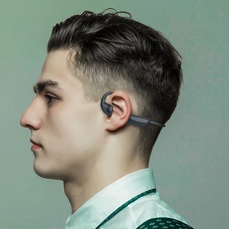 

Новая популярная Беспроводная Bluetooth-Гарнитура костной проводимости, спортивные водонепроницаемые стереонаушники Bluetooth