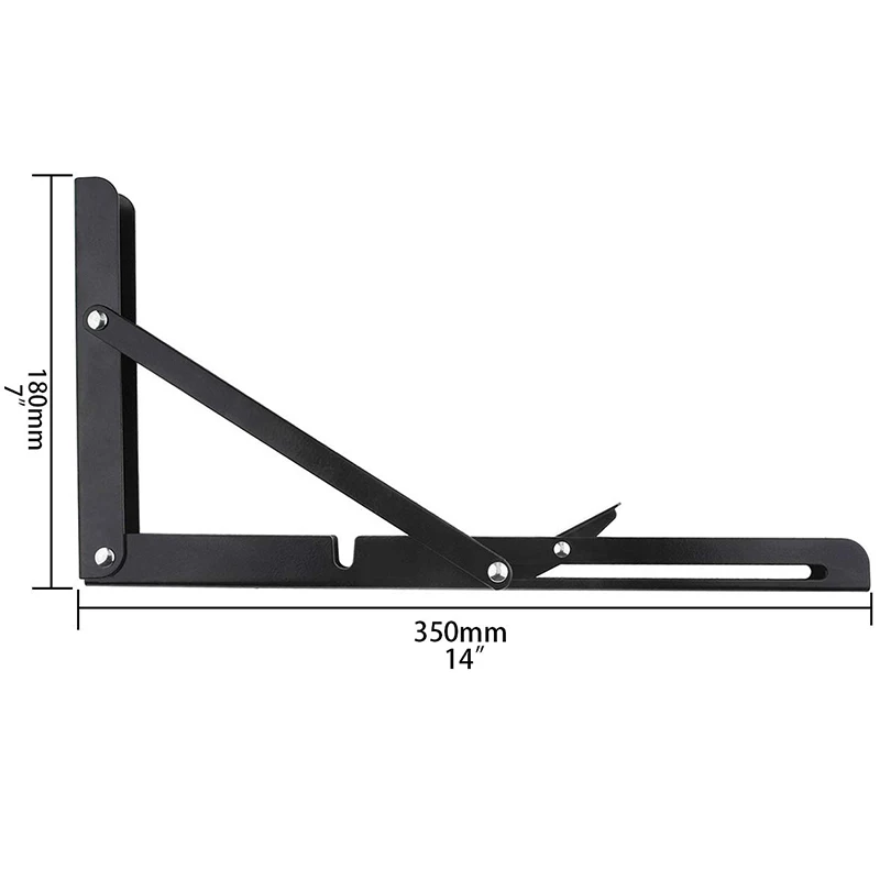 Folding Shelf Brackets - Heavy Duty Metal Collapsible Bracket for Bench Table Hinge Wall Mounted Space Saving DIY B | Дом и сад