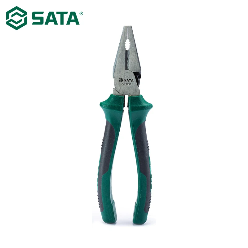SATA Tool 8'' Wire pliers High Leverage Combination Pliers Cable Stripper Cutter Pliers 72203B