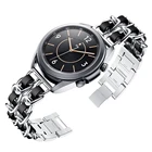 Браслет из нержавеющей стали для Samsung Galaxy Watch 4 Classic, металлическая кожаная цепочка для наручных часов 46 мм 42 мм, 44 мм 40 мм