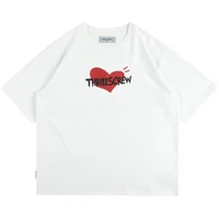 causal white basic heart pattern letter fashion vintage basic summer 2021 new fashion women top t shirts m xxl