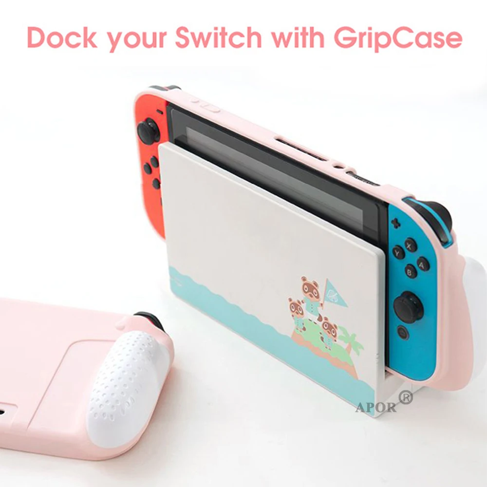 Новейший чехол для Nintendo Switch Console JoyCon розовый защитный со сменными рукоятками |