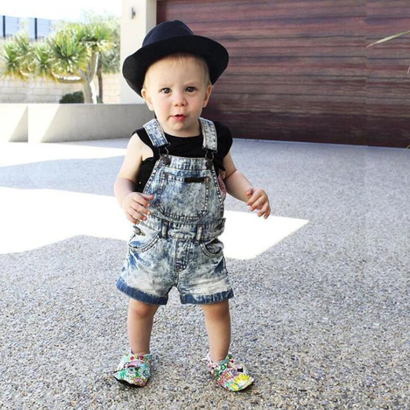 

Summer Boys' Jumpsuits Five-Point Pants Fashion Toddler Kids Baby Boy Girls Children's Clothing Denim Overalls