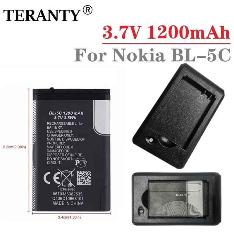 BL5C BL-5C 3 7 V 1200mAh литий-ионный аккумулятор для Nokia 6267 6270 6330 6555 6600 6620 6630 1100 1101 1110 1112 1208 1600