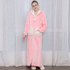 Зимний плотный очень длинный Пижамный халат на молнии, женский модный теплый банный халат со звездами и луной, свободный халат подружки невесты, Халат