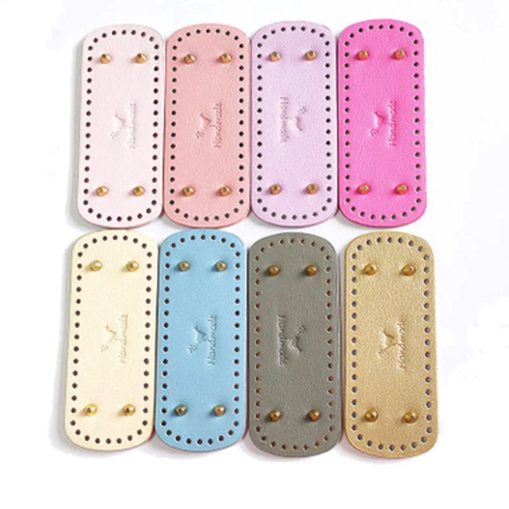 

1PC Long Oval Bottom For Shoulder Handbag Making DIY Knitted Bag Pu Leather Bag Accessories 44 Holes Crochet Bag Cushion Pad