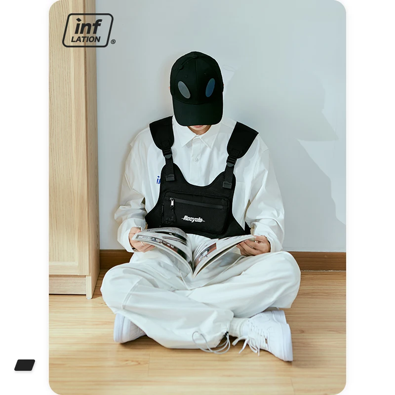 

INFLATION Japanese Chest Bag Men Functional Vest Waist Bag Fashion Tactical Vest Bag Men Streetwear Hip Hop Waistcoat