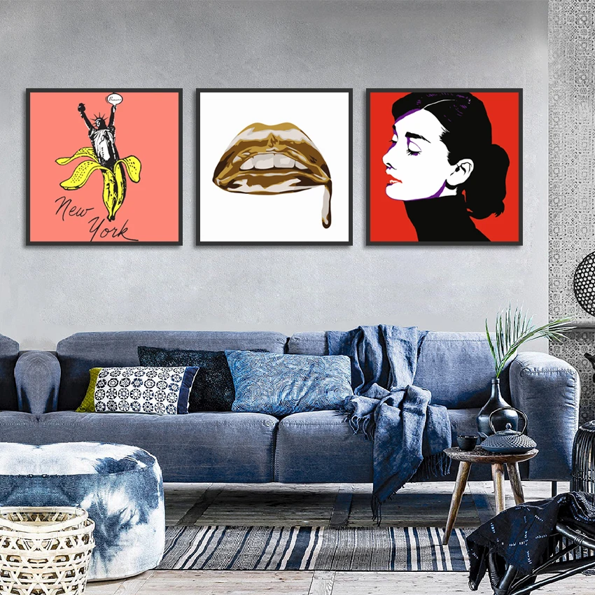 Modern Sexy Lips And Beautiful Girl Poster Print Fantasy Canvas Painting Picture Home Aisle Wall Art Bedroom Decoration Custom | Дом и сад