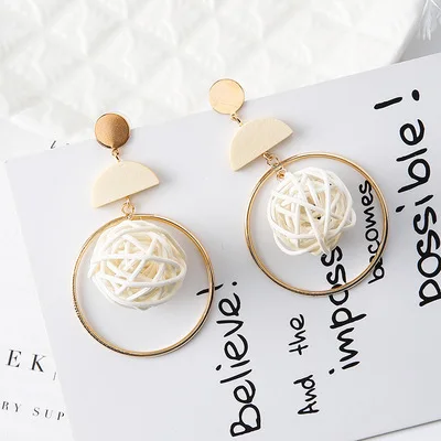 Женские акриловые серьги-клипсы винтажные серьги геометрической формы