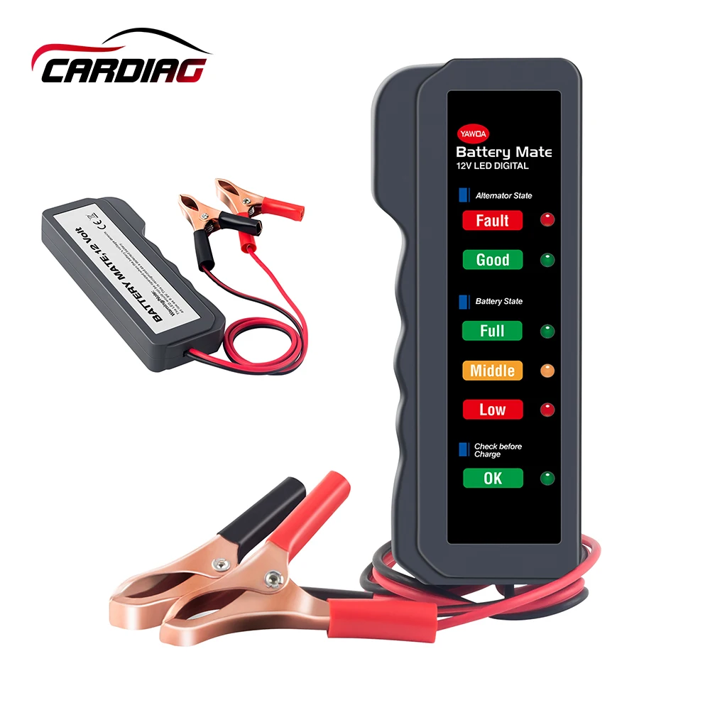 Цифровой автомобильный тестер аккумуляторов 12 В генератор переменного тока для