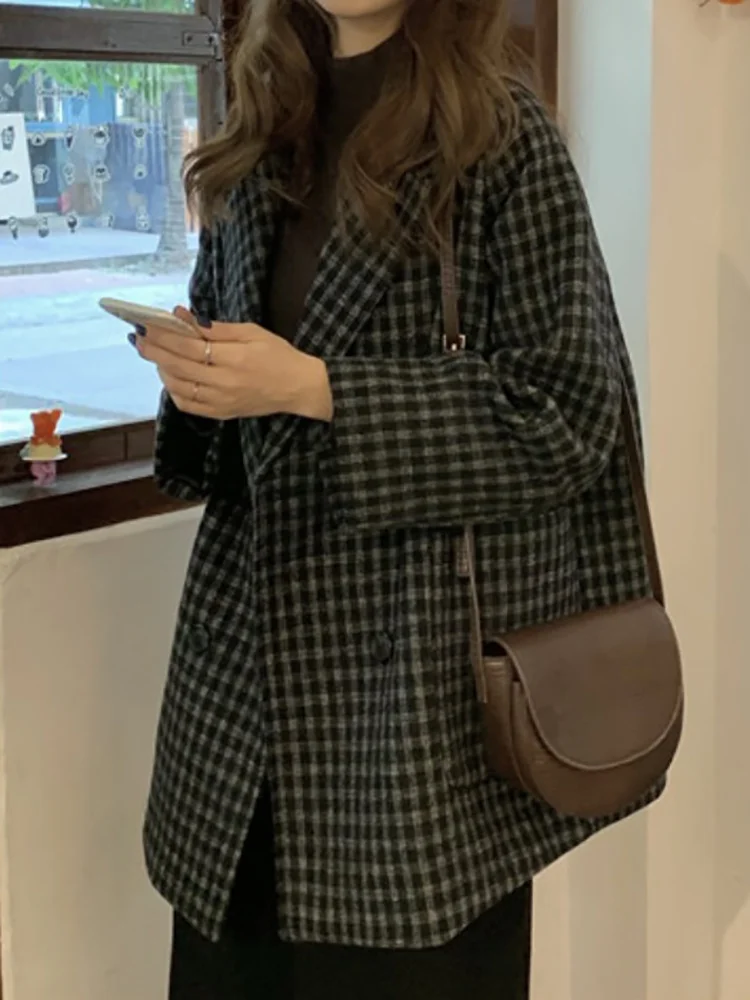 Женское шерстяное пальто Осень-зима 2021 стильное темпераментное Сетчатое