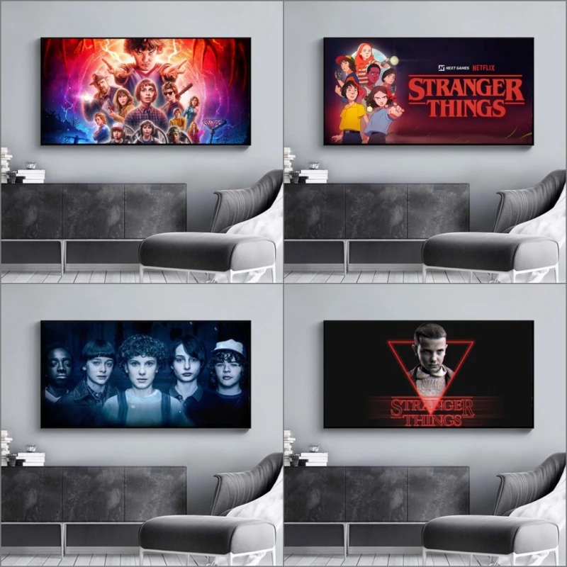 

Stranger Things Posters Print On Canvas Retro TV Movie Characters Wall Art Decorative Hanging Pictures for Home Decor No Frame