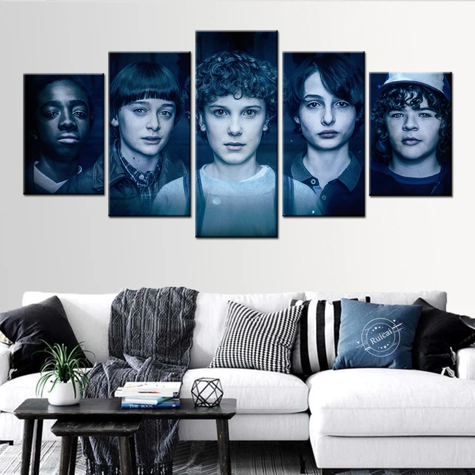 

No Framed Canvas 5Pcs Stranger Things Movie Wall Art Posters Pictures Home Decor Paintings Decorations