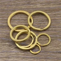50pcs split key rings 15 20 25 30 mm brass metal hook ring for diy keychain copper high quality handmade flat jewelry connectors