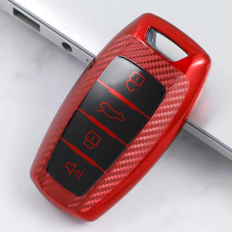 Красочное Углеродное Волокно ТПУ ключа автомобиля чехол КРЫШКА ДЛЯ Защитные