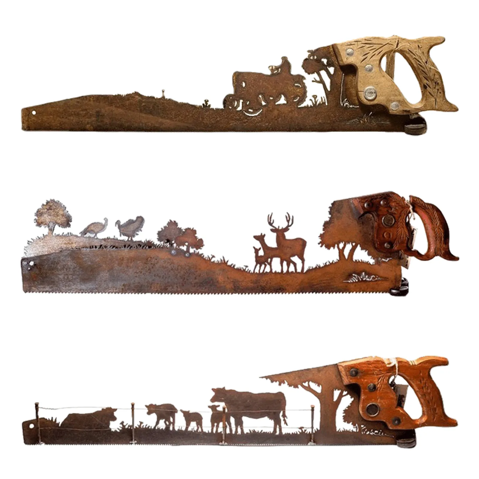 

2021 Metal Cut Art Saw Hand Craft Adornment Innovative Retro Home Wall Decoration Aesthetic Kawaii Room Decoration