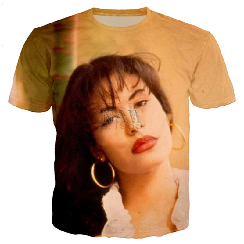 Новое поступление футболка для мужчин и женщин хип-хоп певец Селена кунтанилла 3D