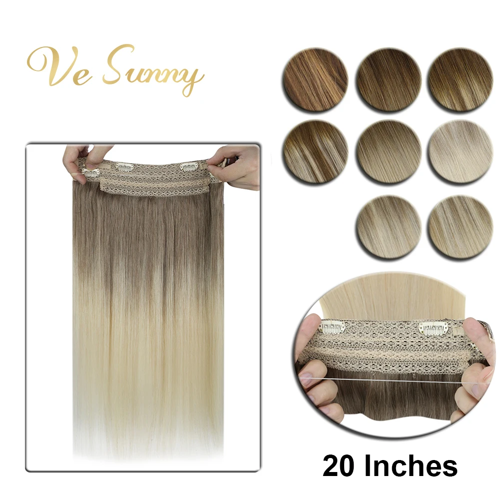 VeSunny невидимая проволока для наращивания волос Halo человеческие волосы откидная