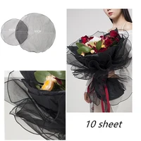 10pcs korean diy flower wrapping mesh gift packaging material bouquet florist supplies round lotus gauze wedding decoration