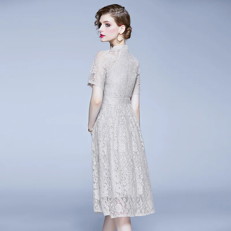 Женское винтажное кружевное платье трапеция DROWYD повседневное ТРАПЕЦИЕВИДНОЕ