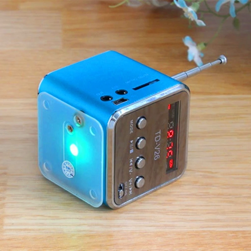 Mp3-плееры TD-V26 портативный маленький динамик с экраном радио ноутбук MP3 плеер