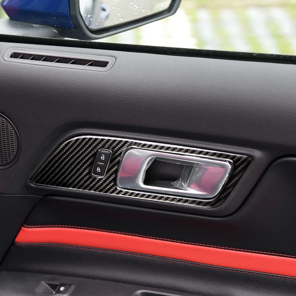 

Trim Sticker Fit for Ford Mustang 15-19 vCarbon Fiber Interior Door Handle Frame