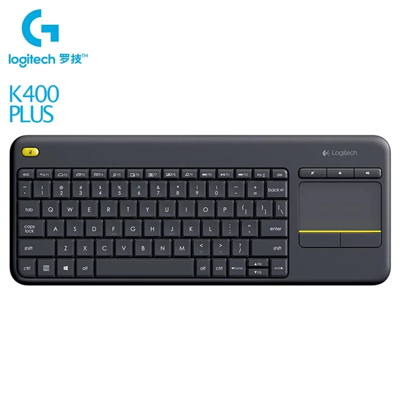 Оригинальная беспроводная сенсорная клавиатура Logitech K400 Plus с сенсорной панелью