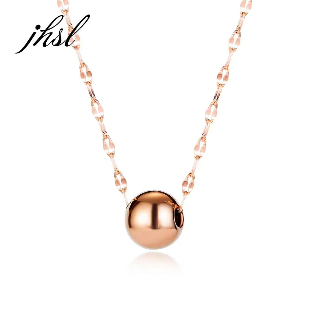 

JHSL Fashion Jewelry Girl's Small Mini Ball Charm Pendants Necklaces for Women Stainless Steel Chain